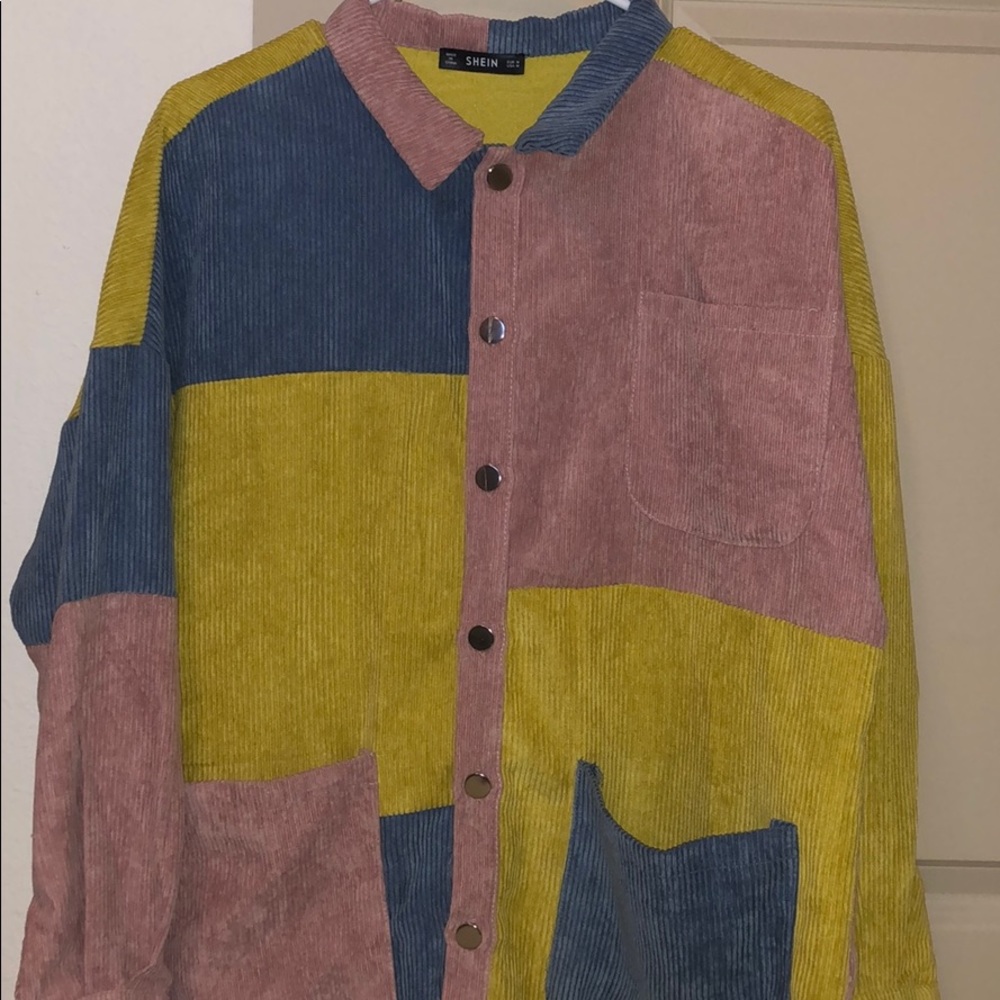 SHEIN Drop-Shoulder Corduroy Jacket